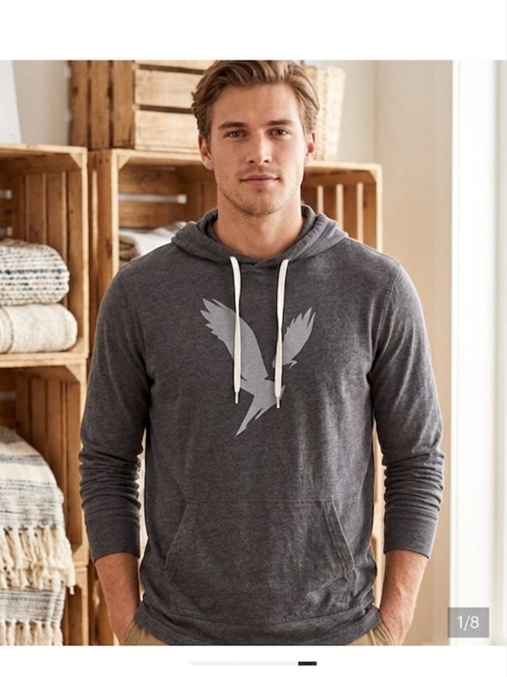American Eagle Outfitters Hoodie Charcoal Super Soft Size M